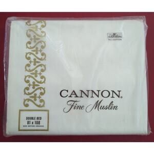 Vintage Cannon Fine Muslin Double Bed 81” x 108” Flat Sheet 100% Cotton USA Made